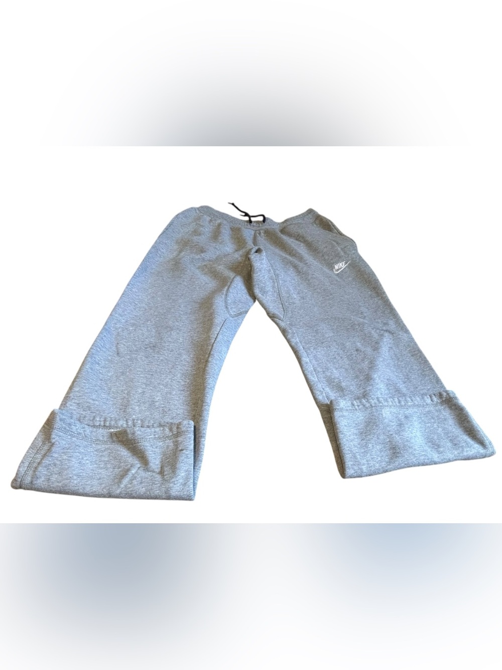 Y2K Nike Gray Wide Leg Fleece Sweatpants Womens Medium - Picture 4 of 13